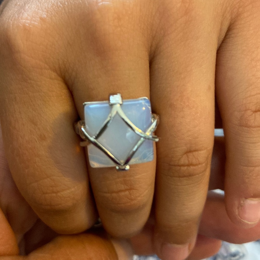 Silver moonstone gem unique